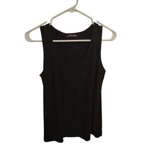 Eileen Fisher Black Basic Tank Top Rayon Lycra Medium‎ Closet Staple Minimalist